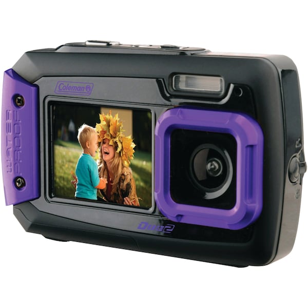 Coleman Duo2 Dual-Screen 20.0-Megapixel Waterproof Digital Camera (Purple) 2V9WP-P